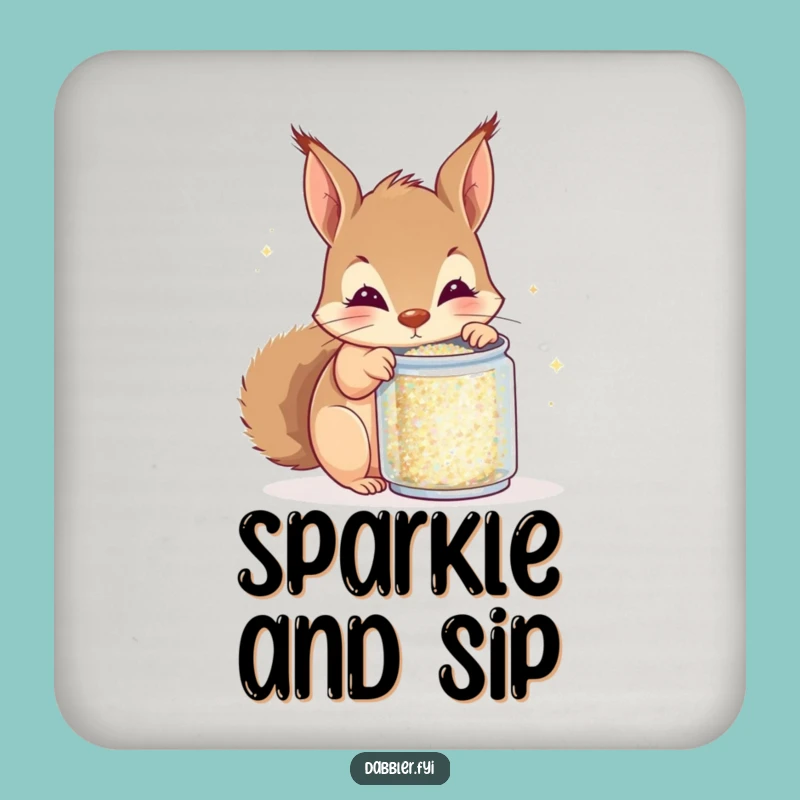 Funny Squirrel Coaster Set - Protect Surfaces with Sparkly Art Gift