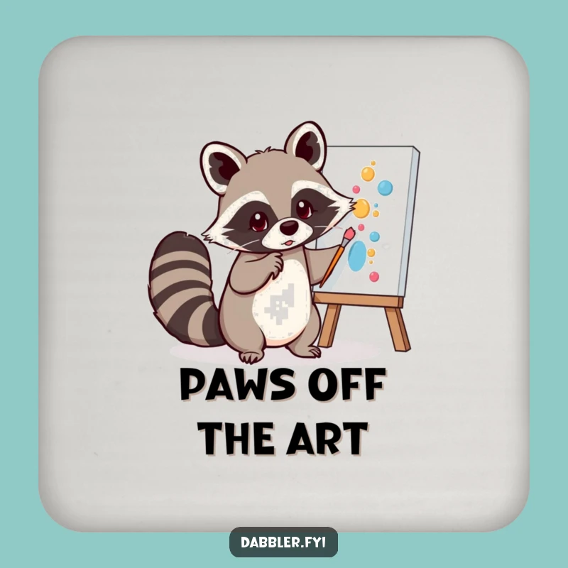 Funny Raccoon Art Coaster: Protect Surfaces with Humorous Artistic Flair