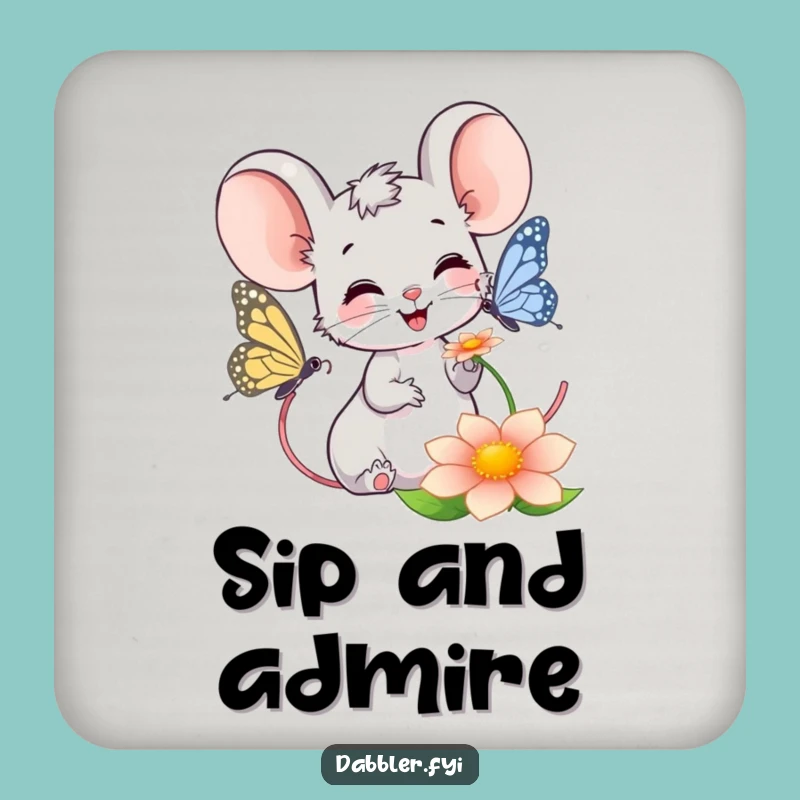Funny Mouse Butterfly Coaster: Protect Surfaces with Nature's Charm, Gift