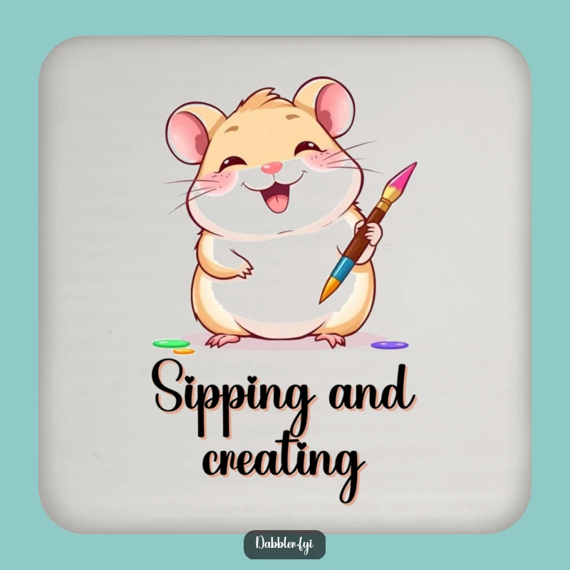 Funny Hamster Coaster - Artist's Table Protector, Quirky Funny Gift