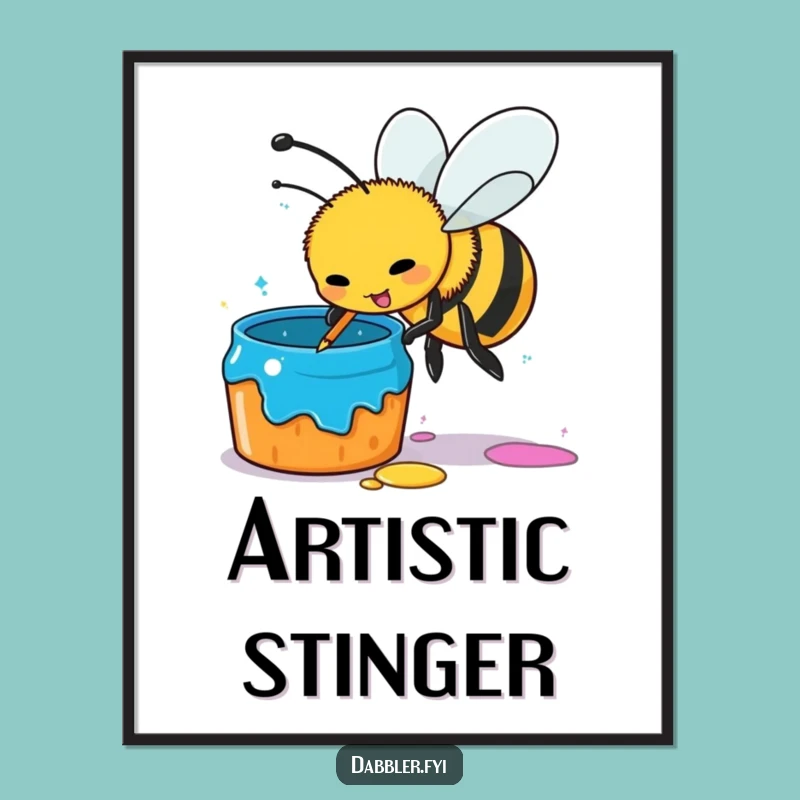 Funny Busy Bee Art Poster - Vibrant and Hilarious Wall Decor Gift