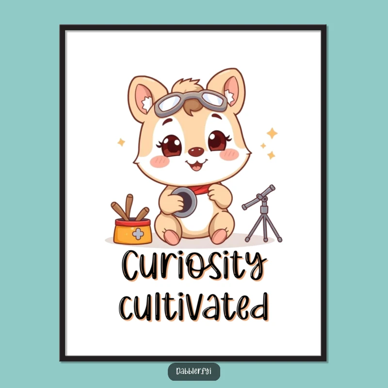 Funny Hobbyist Animal Poster: Enthusiastic Learner Art - Unique Funny Gift
