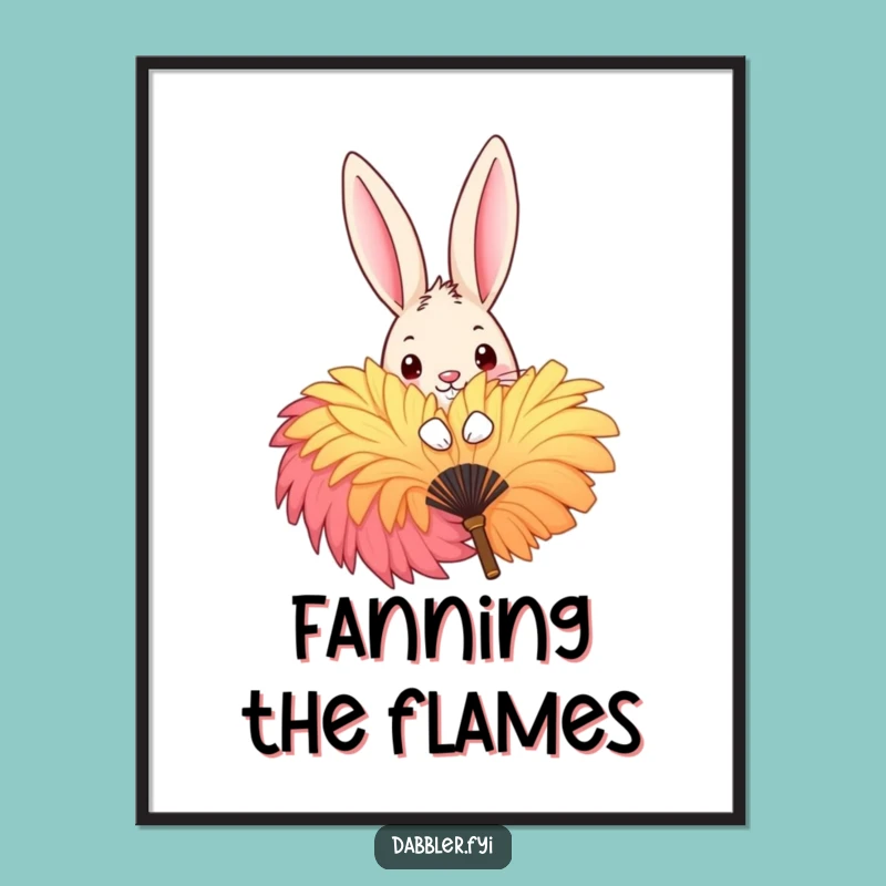Funny Rabbit Peek Poster - Vibrant Mischief Art for Playful Decor