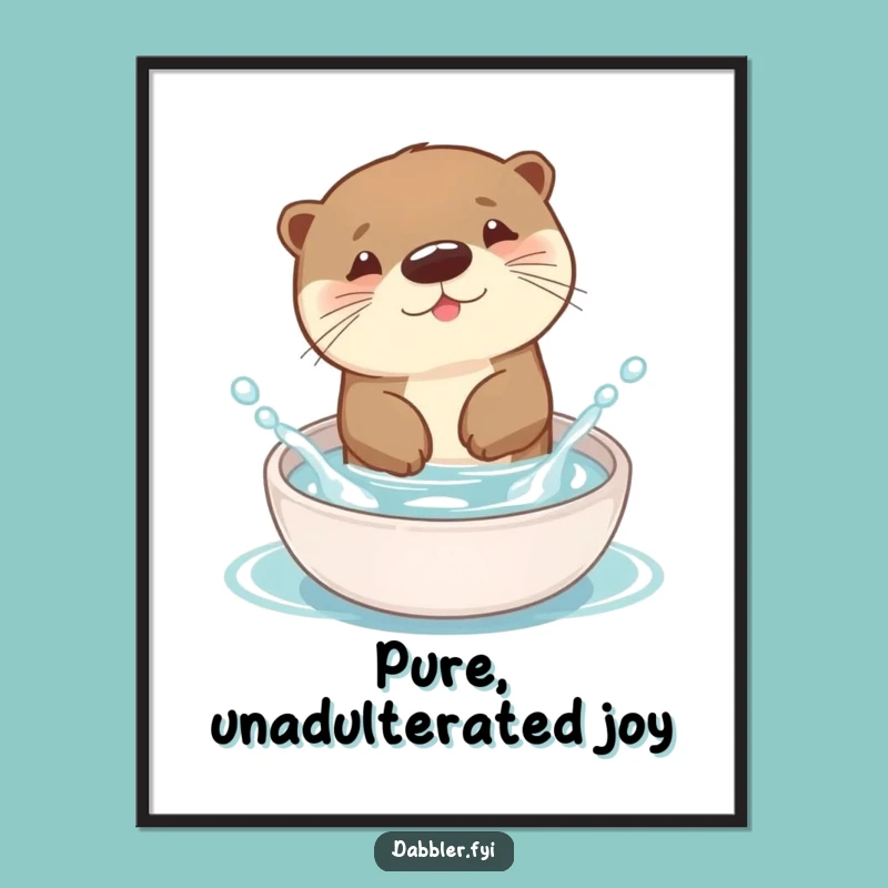 Funny Otter Poster: Playful Splash Art Print - Whimsical Wall Decor & Hilarious Gift!