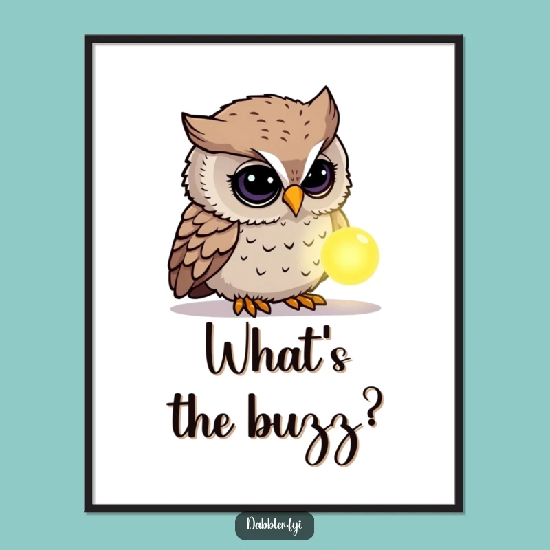 Funny Owl Mystery Poster: Curious Owl Art, Enchanting Decor, Perfect Funny Gift