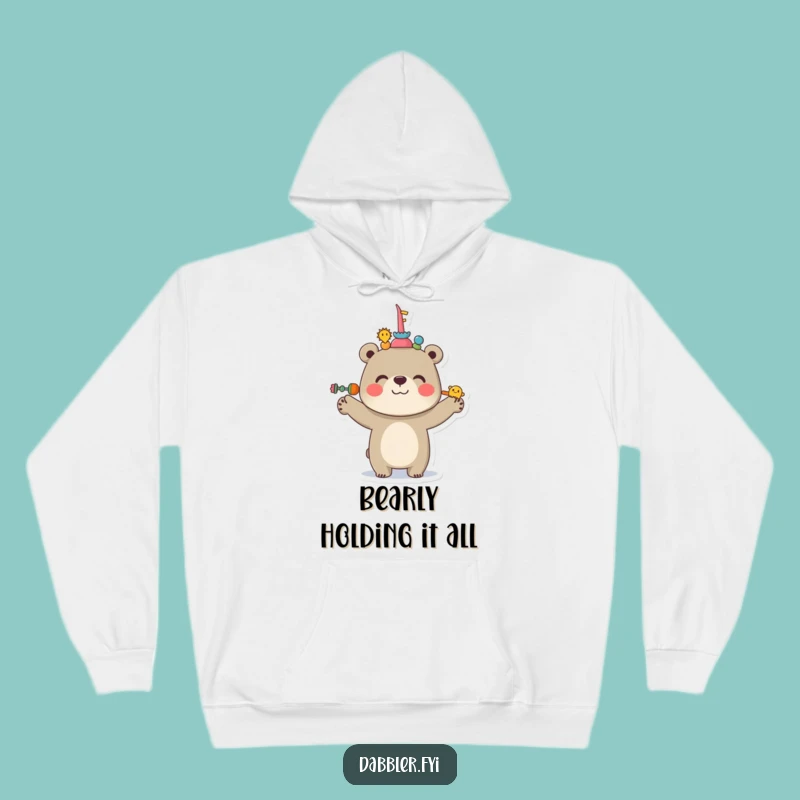 Funny Bear Hoodie: Cozy Balance & Cheer, Warm Gift