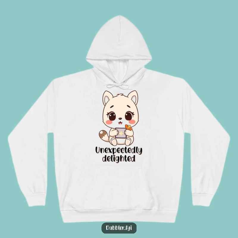 Funny Cozy Hoodie - Surprised Animal Discovering Treasure, Warm Funny Gift