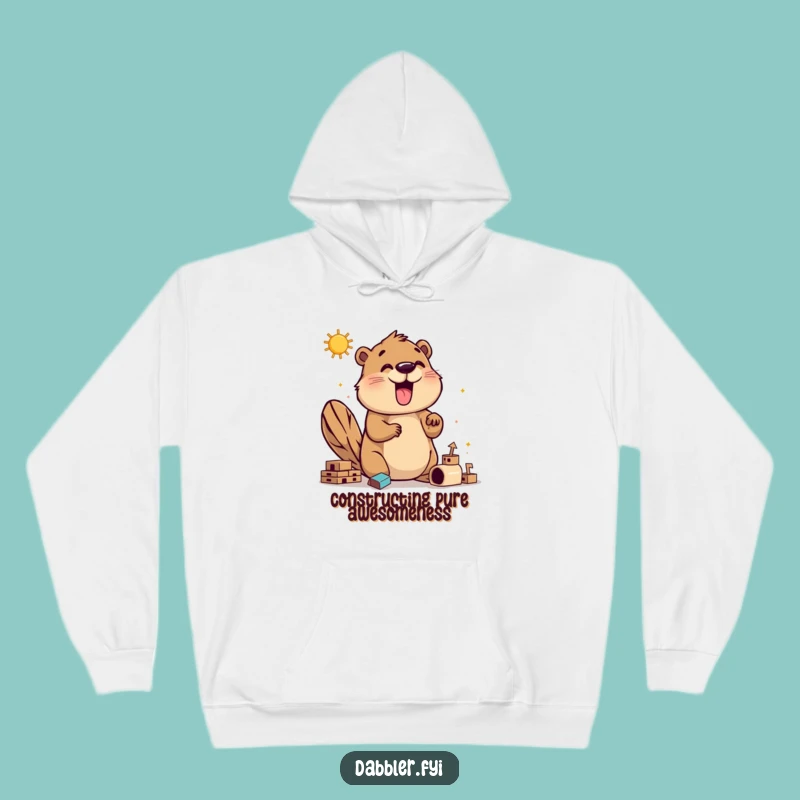Funny Happy Beaver Hoodie: Cozy Builder Humor for a Perfect Gift