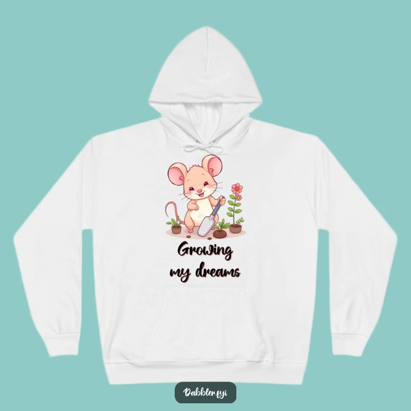 Funny Mouse Garden Hoodie: Cozy Up with a Happy Gardener Mouse!