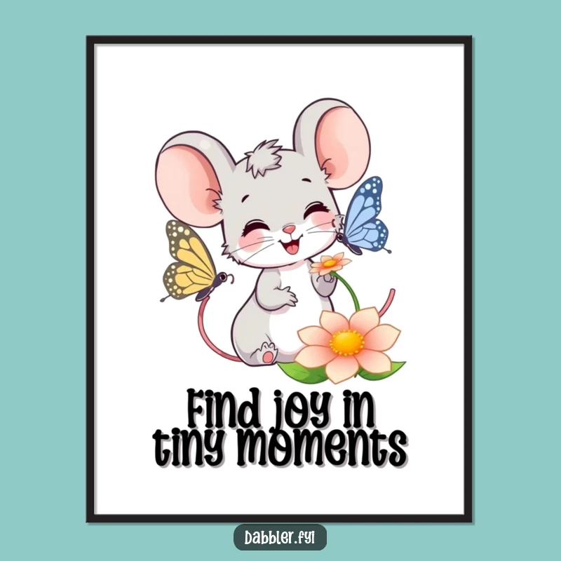 Free Printable Mouse Butterfly Art: Funny Downloadable Wall Decor for Whimsy