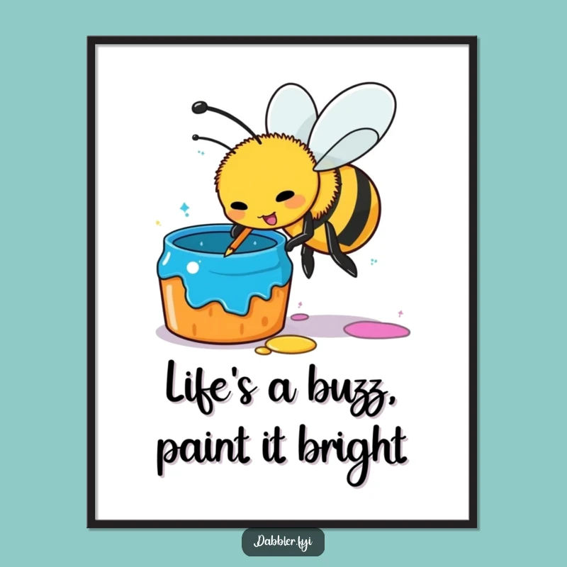 Free Printable Bee Paint Wall Art: Funny Downloadable Art for Creative Spaces
