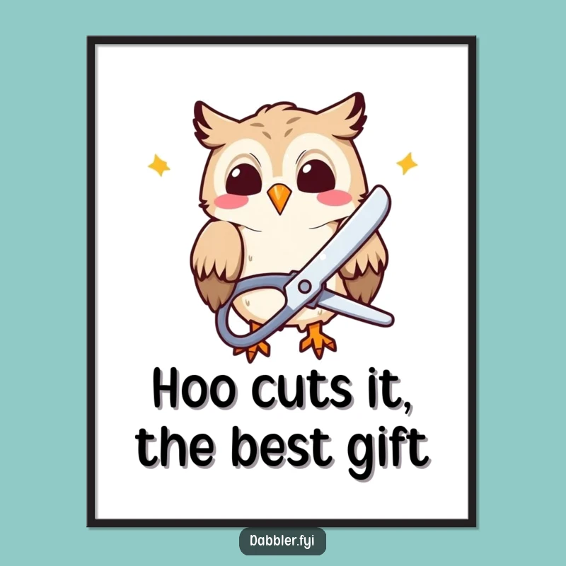 Free Printable Wall Art: Funny Owl Cutting Paper Decor for DIY Gift Download