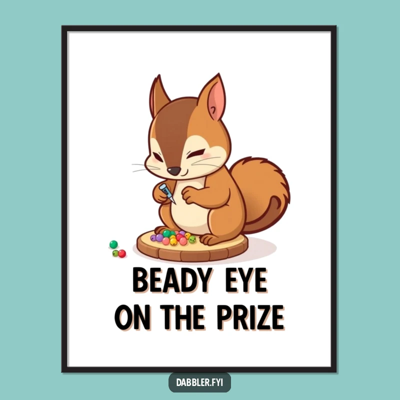 Free Printable Wall Art: Funny Squirrel Crafting Decor for DIY Gift Download