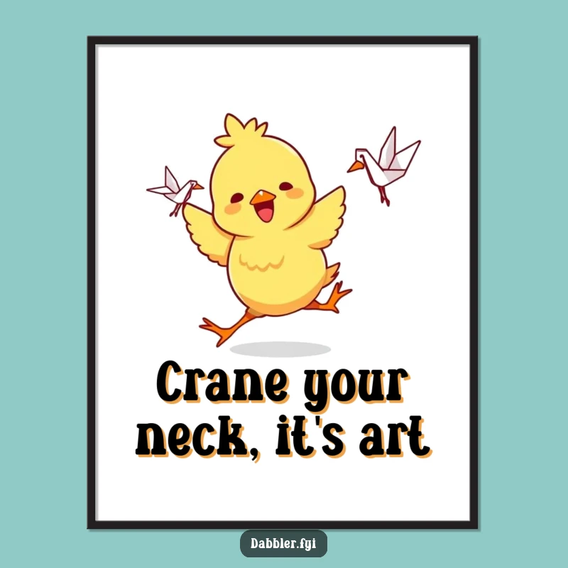 Free Printable Wall Art: Playful Chick Origami Decor for DIY Gift Download