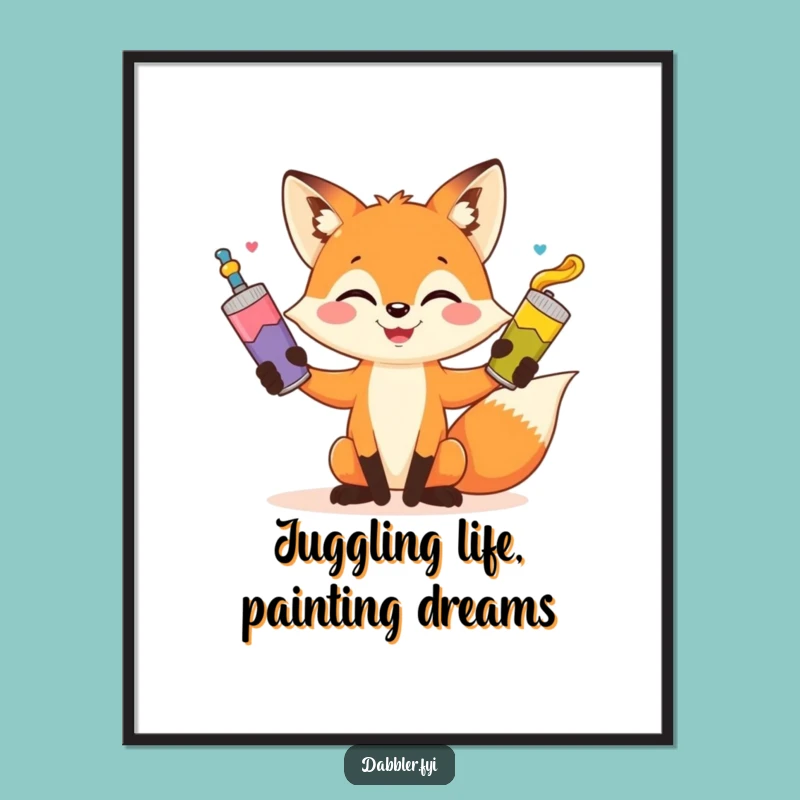 Free Printable Fox Paint Wall Art: Funny Downloadable Art for Creative Spaces