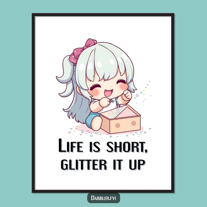 Funny Free Printable Wall Art: Glitter Sprinkle, Humorous Downloadable Decor for Creative Spaces