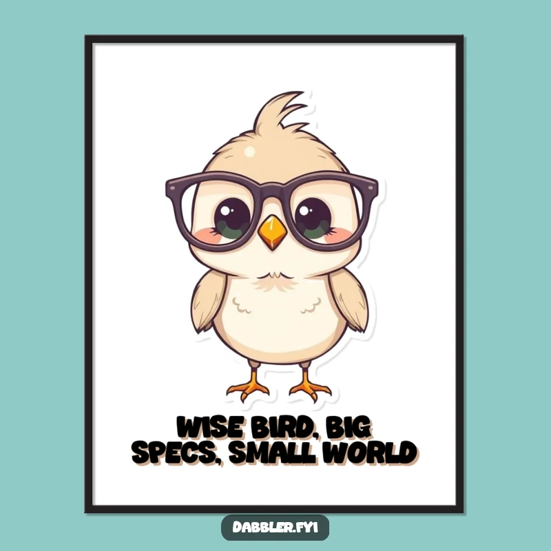 Free Printable Bird Art: Quirky Specs Downloadable Wall Decor