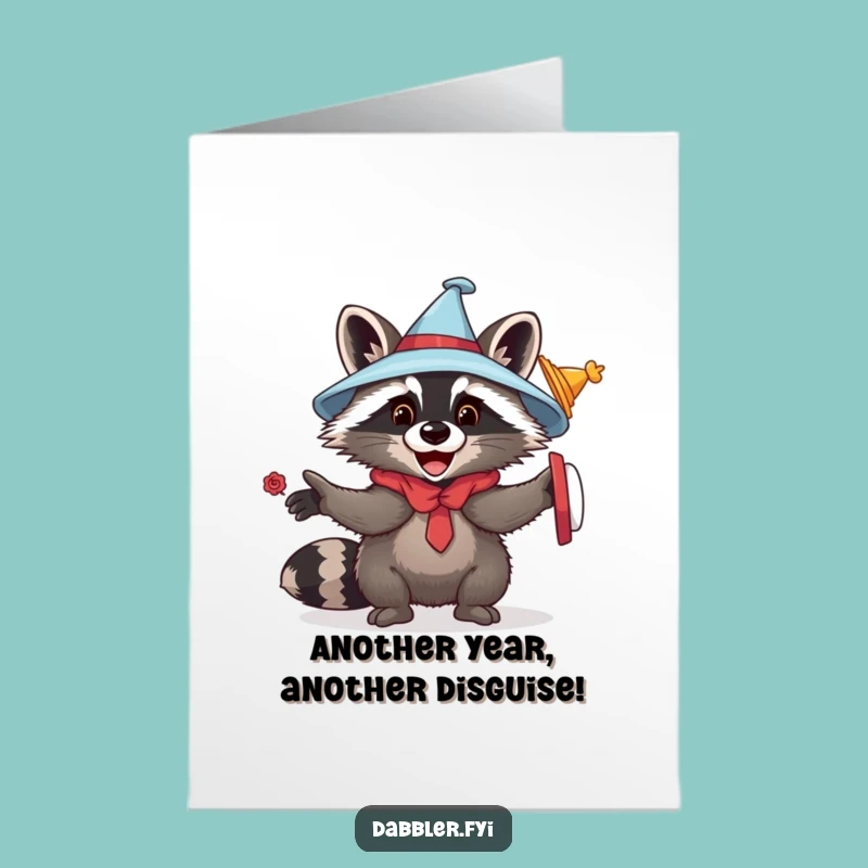 Free Printable Funny Raccoon Birthday Card - Costume Fun Downloadable Gift