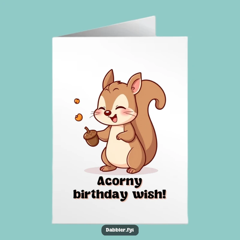 Free Printable Birthday Card: Funny Squirrel Acorn Toss - Hilarious Downloadable Gift!