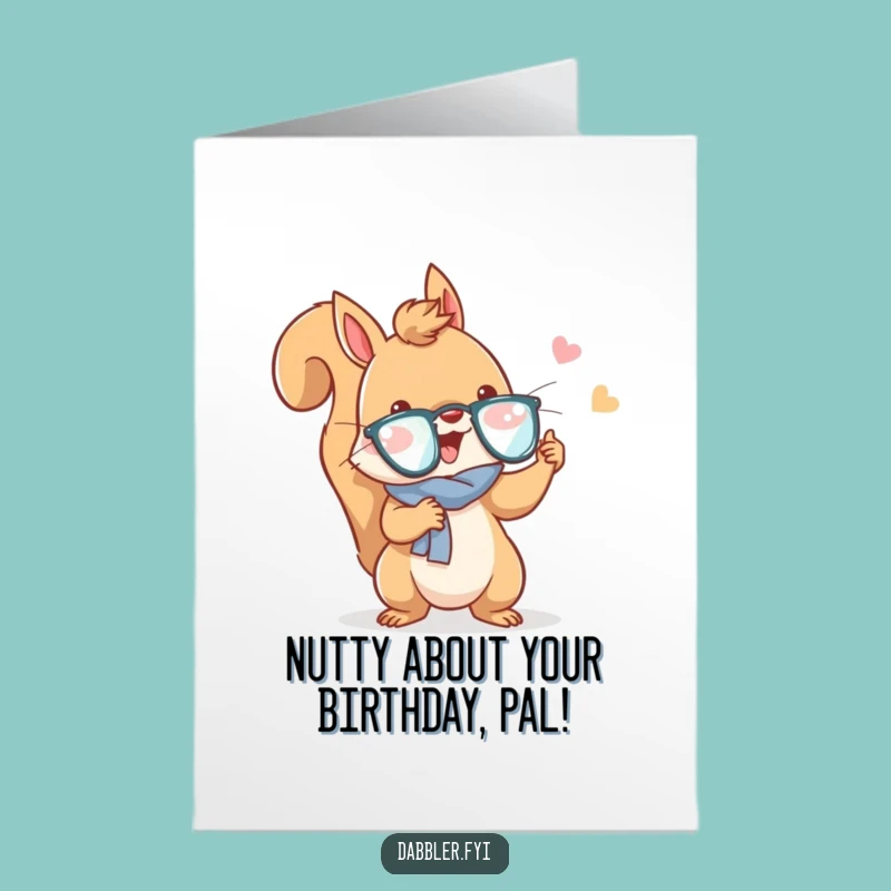 Free Printable Birthday Card: Funny Squirrel Fashionista, Downloadable & Print-at-Home