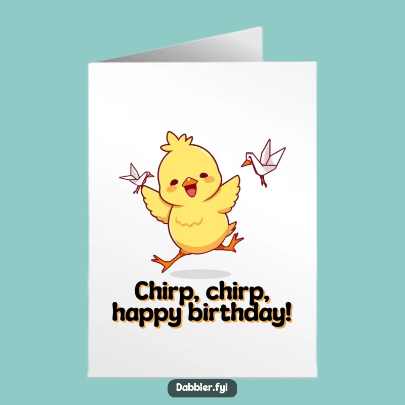 Free Printable Birthday Card: Playful Chick Origami for DIY Gift Download