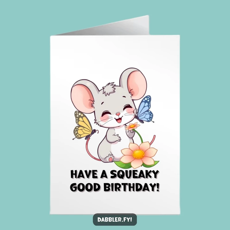 Free Printable Mouse Birthday Card: Funny Downloadable Gift for Nature Lovers