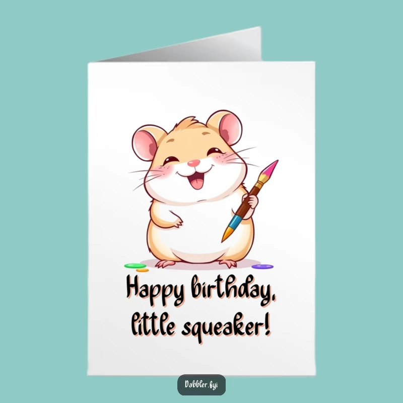 Free Printable Birthday Card: Hamster Painting, Downloadable Funny Gift