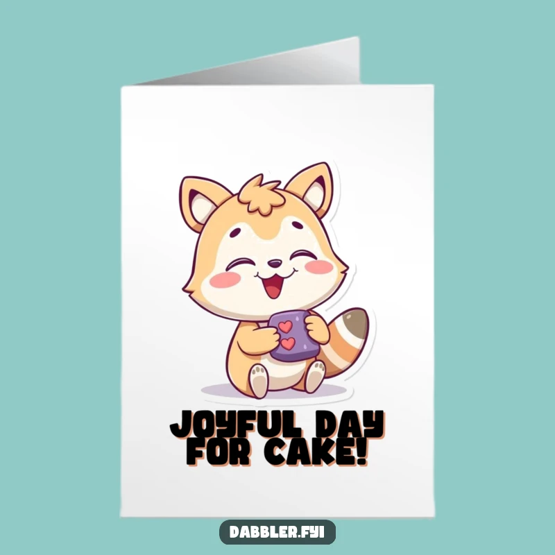 Free Printable Birthday Card: Joyful Animal Funny Downloadable Gift for Kids & Adults