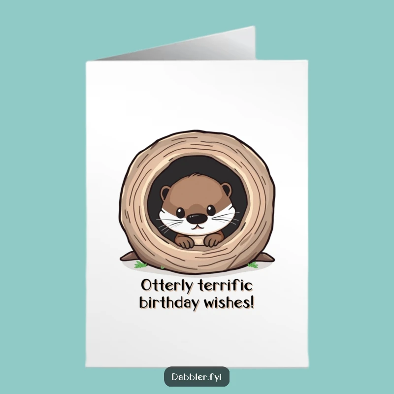 Free Printable Birthday Card Otter: Funny Downloadable Gift for Curious Souls