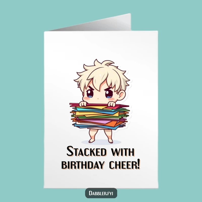 Free Printable Birthday Card: Balancing Scraps, Hilarious Downloadable Gift for the Organized Chaos