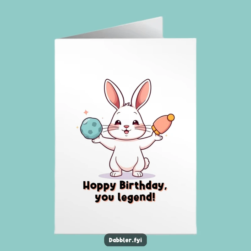 Witty Rabbit Birthday Card: Free Printable Juggling Fun for All Ages