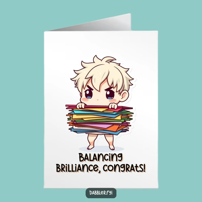 Free Printable Congrats Card: Balancing Act, Humorous Downloadable Gift for Tough Achievements