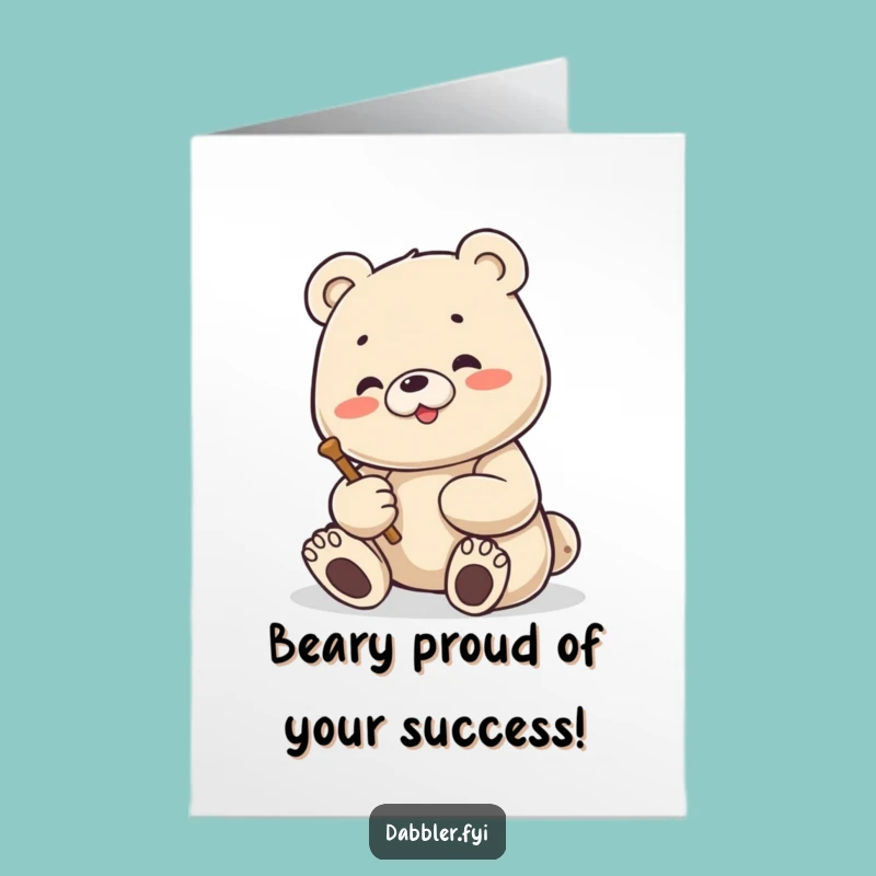 Free Printable Bear Congrats Card: Humorous Downloadable Print at Home