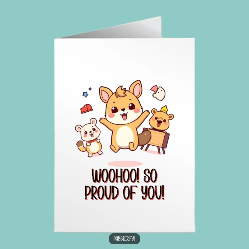 Free Printable Congrats Card: Energetic Animal, Downloadable Exciting Activity Greeting