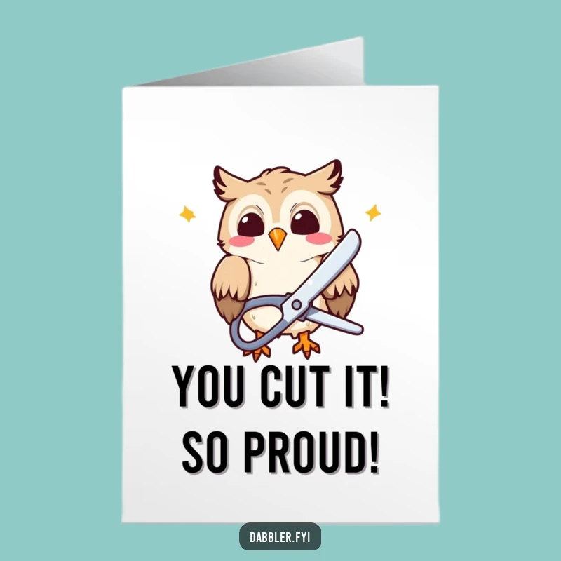 Free Printable Congratulations Card: Humorous Owl Cutting Paper for DIY Gift Download