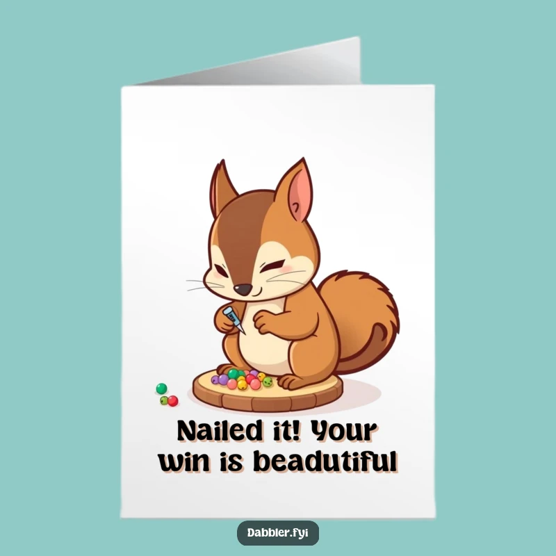Free Printable Congratulations Card: Humorous Squirrel Crafting Card for DIY Gift Download