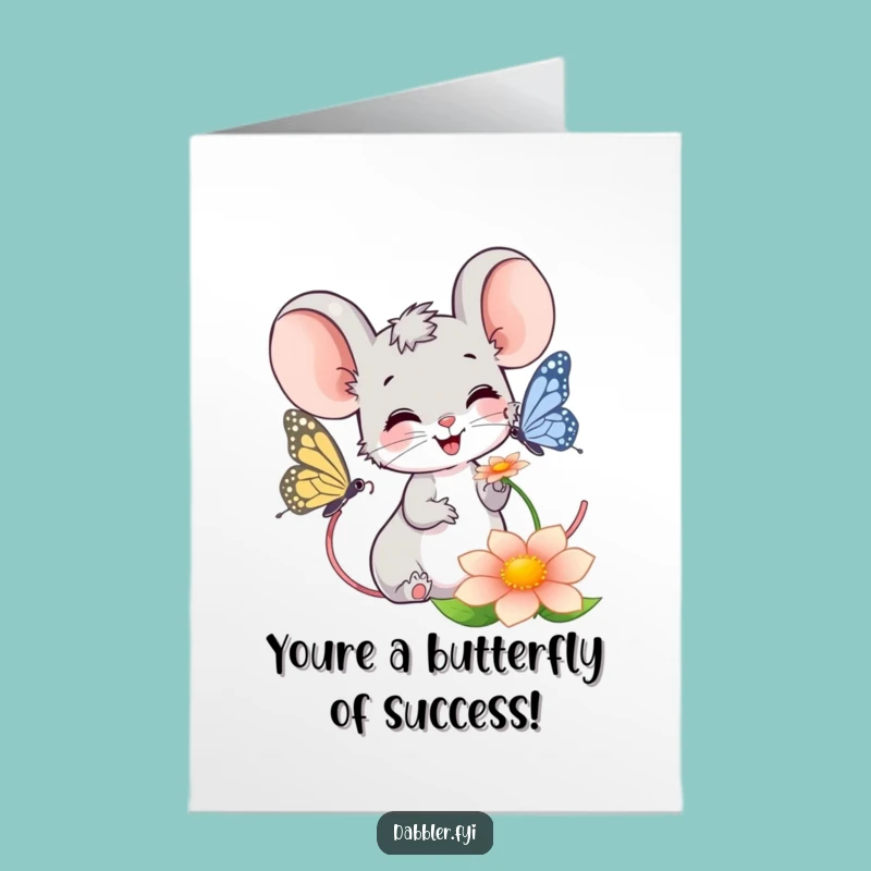 Free Printable Mouse Congrats Card: Humorous Downloadable Print at Home