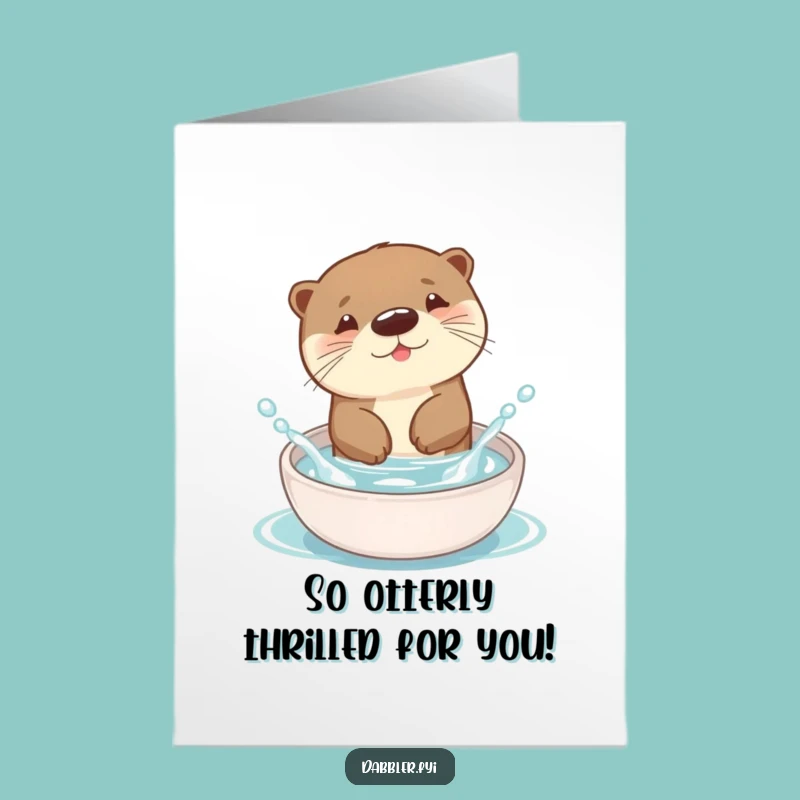 Free Printable Otter Congrats Card: Splashy Success Downloadable Celebration Gift