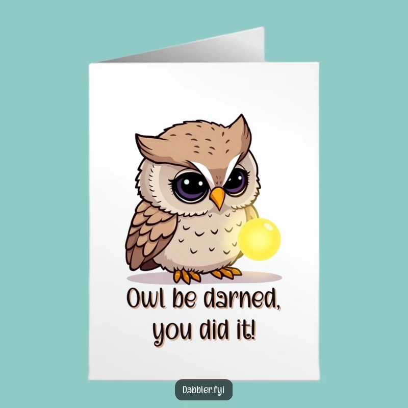 Free Printable Owl Congrats Card: Mysterious Discovery for Your Big Win Downloadable