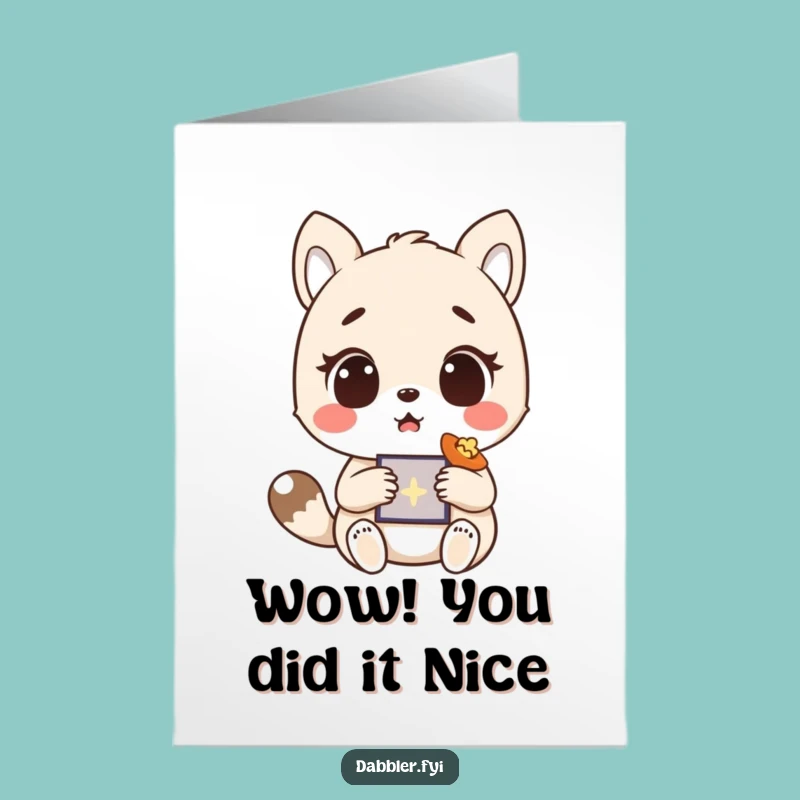 Free Printable Congrats Card: Surprised Animal Funny Downloadable Gift for Any Occasion