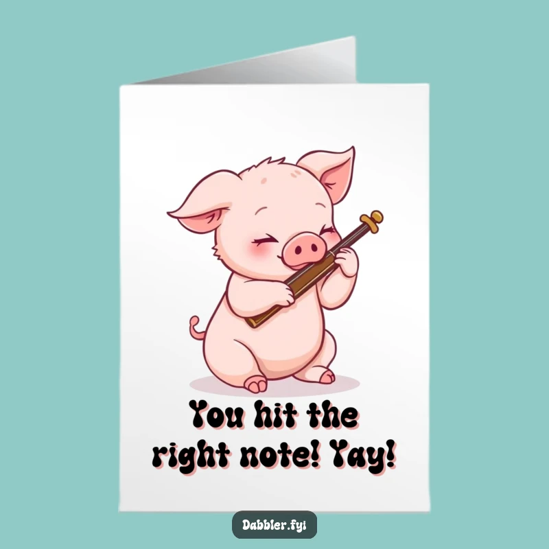 Free Printable Piglet Congratulations Card: Musical Mishap, Downloadable & Print-at-Home