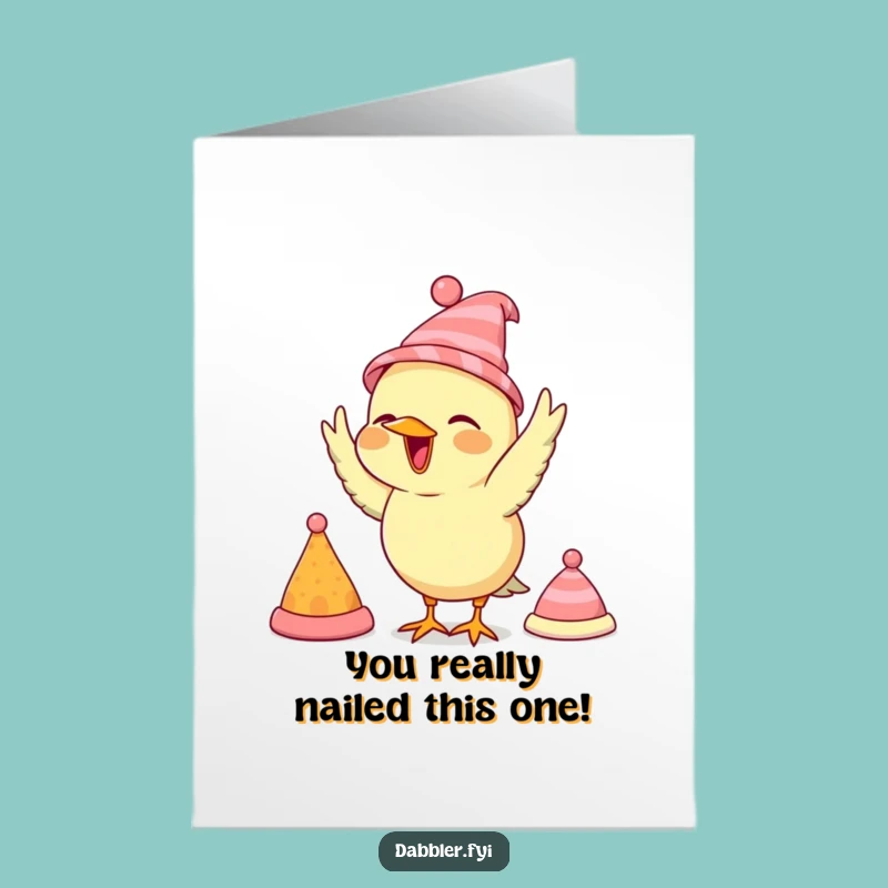Free Printable Bird Congrats Card: Hilarious Fashionista Downloadable Gift for Big Wins
