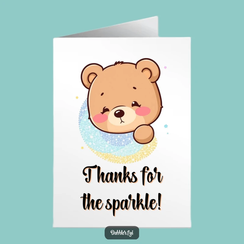 Curious Bear Glitter Funny Free Printable Thank You Card - Downloadable DIY Gift