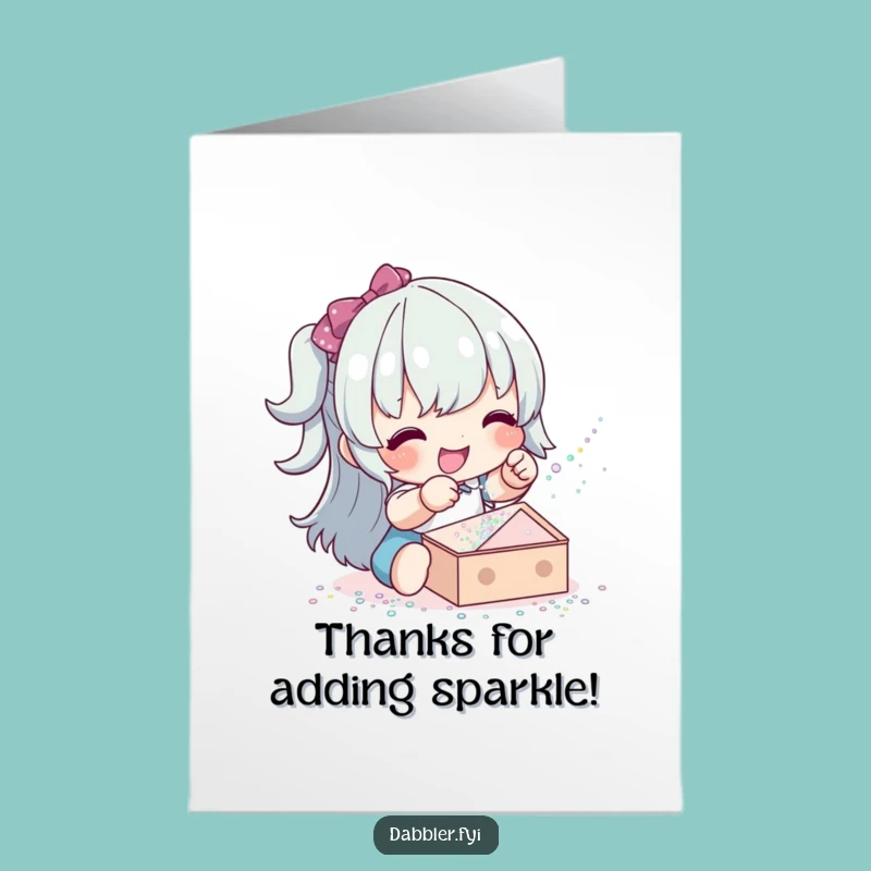 Free Printable Thank You Card: Glitter Sprinkle, Charming Downloadable Art for Gratitude