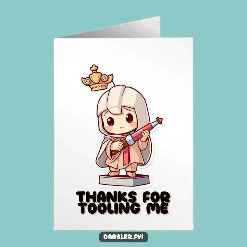 Free Printable Thank You Card: Sneaky Statue Character, Funny DIY Downloadable Gift