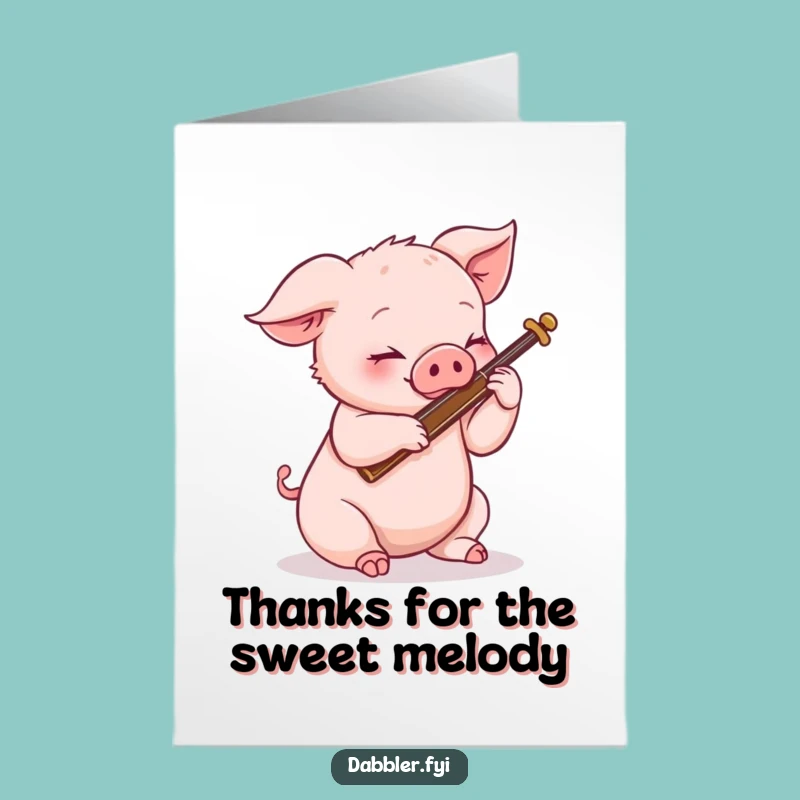 Free Printable Thank You Piglet Card: Musical Fun, Downloadable & Print-at-Home