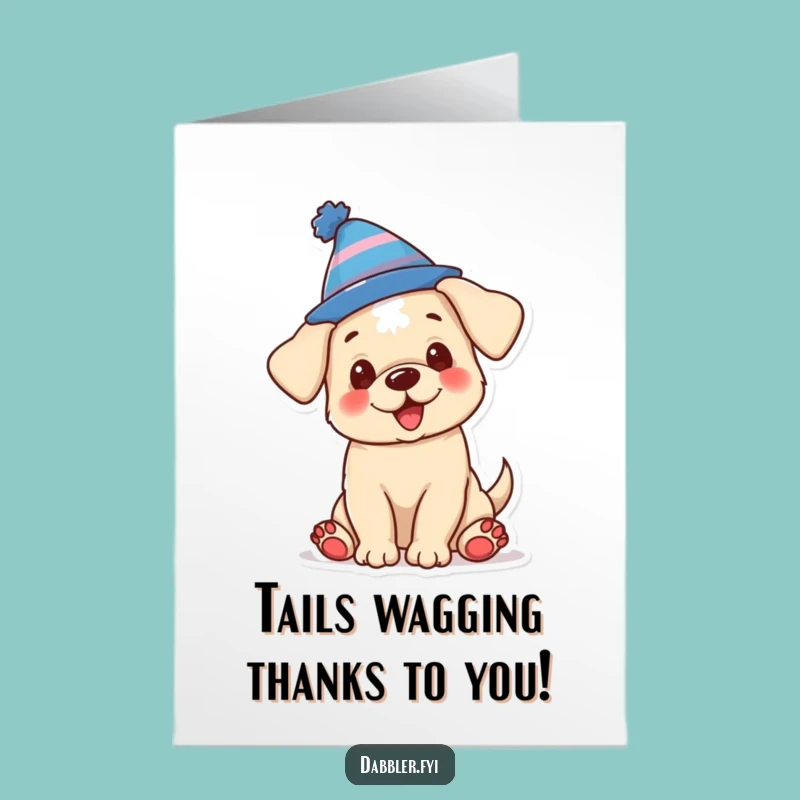 Funny Thank You Card: Free Printable Puppy in a Silly Hat