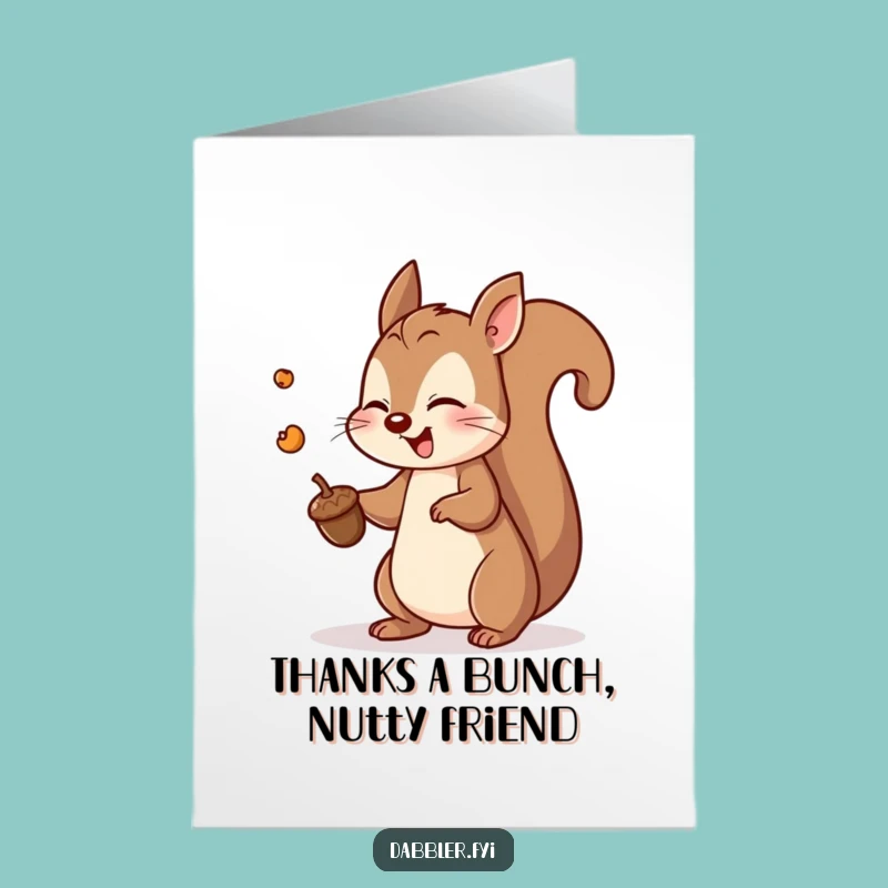 Free Printable Thank You Card: Funny Squirrel Acorn Toss - Hilarious Downloadable Gift!
