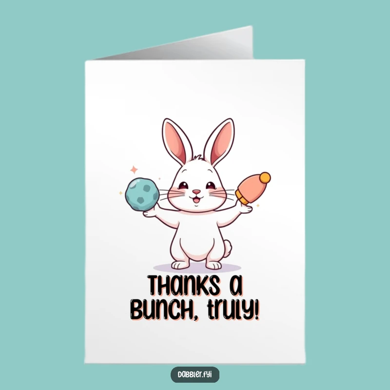 Funny Thank You Card: Free Printable with a Juggling Rabbit