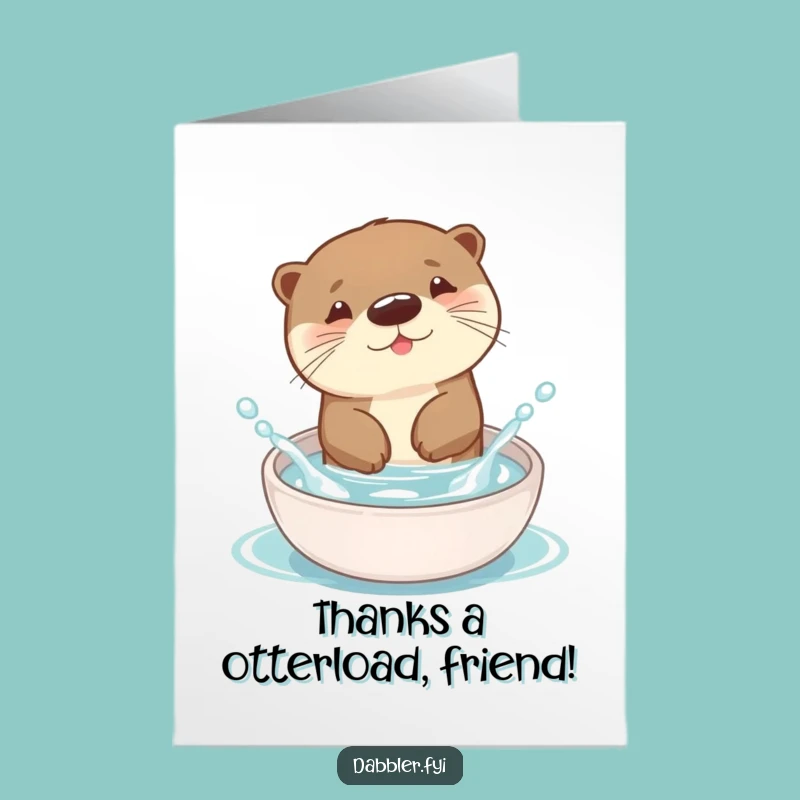 Free Printable Otter Thank You Card: Splashy Gratitude Downloadable Gift